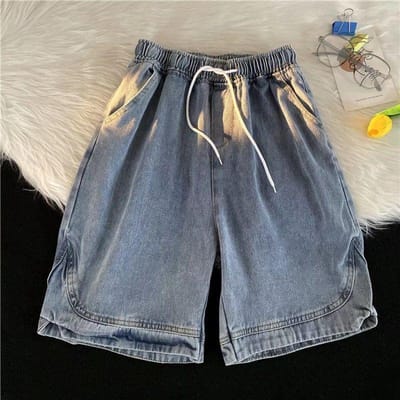 Denim Shorts Heren Zomer Dunne Sectie Casual Outdoor Sport Grote Maten Ademend Trend Losse Shorts 3XL gray