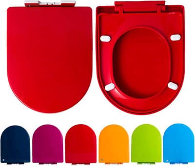 Toiletzitting U-vorm - Badkamer upgrade - Hygiënisch toilet - Snelontgrendeling - 46x36cm - Rood