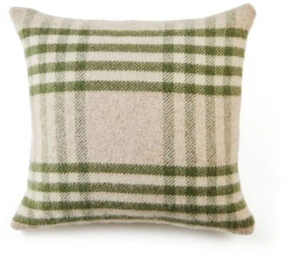 Kussen Grote Ruit Groen (Hex Check Olive) - Nieuw Wol - 50x50 - Tweedmill UK