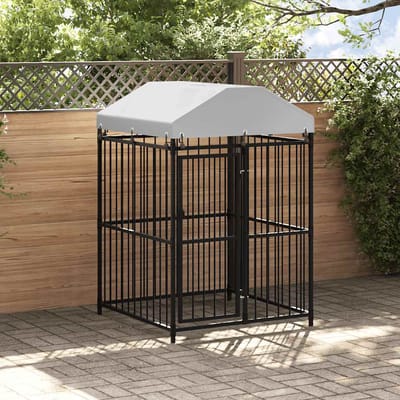 vidaXL - Hondenkennel - voor - buiten - met - dak - 120x120x150 - cm