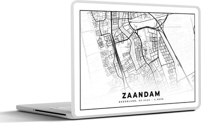 Laptop sticker - 11.6 inch - Stadskaart - Zaandam - Nederland - 30x21cm - Laptopstickers - Laptop skin - Cover
