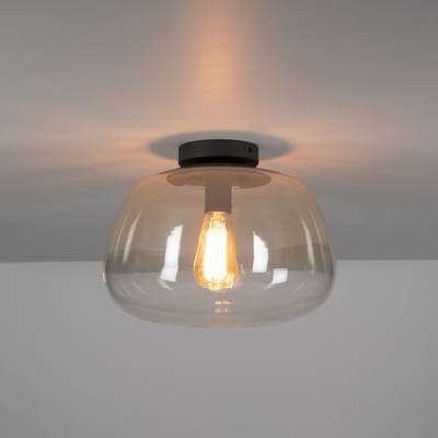 PS-Collection Plafondlamp Pulse Shaded - Amber Glas/Metaal - plafonniere, plafond lamp, plafondlamp industrieel, plafondlampen