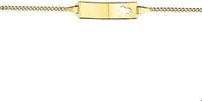 The Kids Jewelry Collection 9 Krt. Graveerarmband Hart Plaat 5,0 mm 9 - 11 cm - 9 Karaats Geel