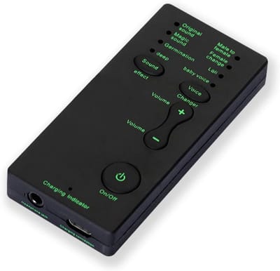 carmdering - Mini Stemveranderaar - Draagbare Voice Modulator - Handheld Geluidsapparaat - 8 Variatie Modi - 106dB Dynamisch Bereik - Duurzame Kunststof - Ultra Lichtgewicht 30g - Voor Gaming En Streaming - 1 Stuk