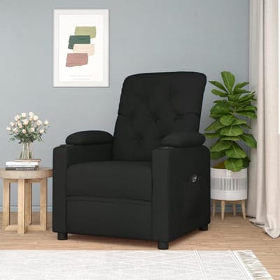 Relaxstoel - Comfortstoel - Ontspannen Zitten - Gemotoriseerde Lighoek - 78.5 x 93 cm - Zwart