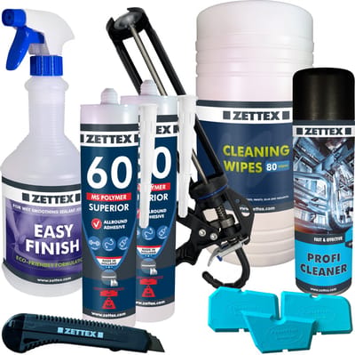Zettex MS 60 Polymeerkit Superior - Montagekit – Lijmkit – Afdichtkit - Binnen & Buiten - 290ml – Transparant - VOORDEELBUNDEL
