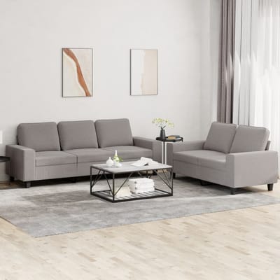 vidaXL - 2-delige - Loungeset - stof - taupe