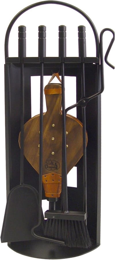 Haardbestek met Balg - 68 x 23 x 14 cm - Zwart