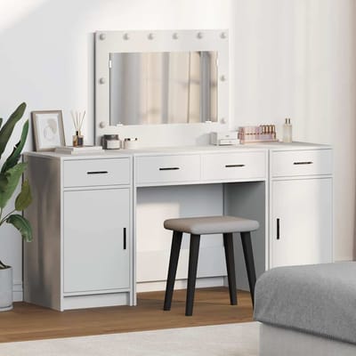 vidaXL - Kaptafel - 3 - st - Wit - 78,5 - x - 41 - x - 135 - cm - Bewerkt - hout