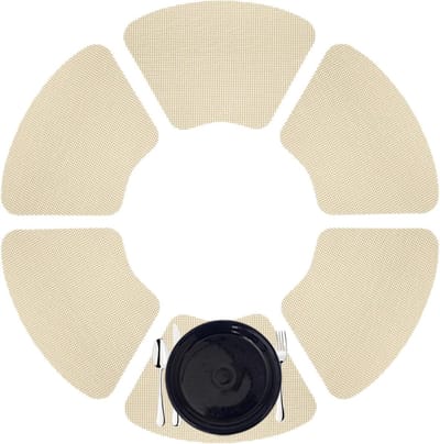 Placemats voor Buitentafels - Placemats Set - Buiten dineren - Wedge Vorm - 18 x 13 inch - Ivoor