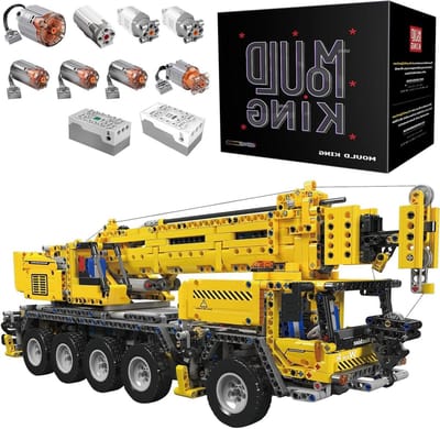 Mobiele Kraan - Bouwvoertuig Model - Technisch Bouwen - APP Afstandsbediening - 2688 Stukjes - Geel