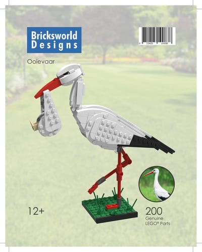 Bricksworld BOC-ARC-OOI B Haagse Ooievaar met Baby. Samengesteld uit originele nieuwe LEGO® onderdelen.
