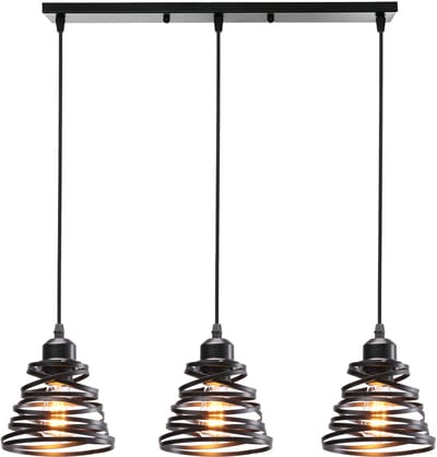 Hanglamp Woonkamer Moderne E27 Plafondlamp Industriële 3 Kroonluchter voor Slaapkamer Zwart