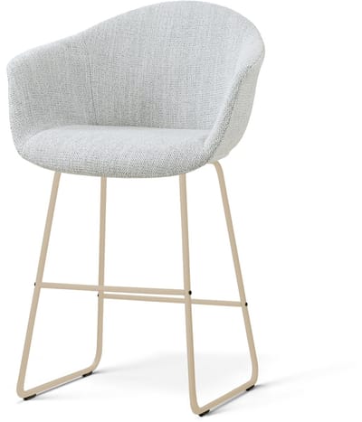 Nolon Nino-Otis Barkruk Grijs Melange - Beige Onderstel - 65 Cm - Scandinavisch - Armleuning - Stoffen