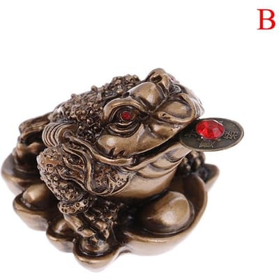 Feng Shui Crapaud Argent LUCKY Fortune Richesse Chinois Grenouille Dorée Crapaud Pièce Décoration de Bureau à Domicile Cadeaux Chanceux Ornements de Table