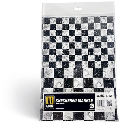 AMMO by Mig Jimenez Modelbouwpakket - MIG 8782 Marble Checkered - Smooth Sheet of Marble - 2pcs Accessoires set - AMMO - Modelbouw