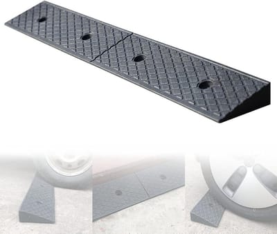Drempelhelling Rubber - Stoeprand Oprijplaat - Rolstoel Gebruik - Antislip Gestructureerd - 100 x 17 cm - Zwart