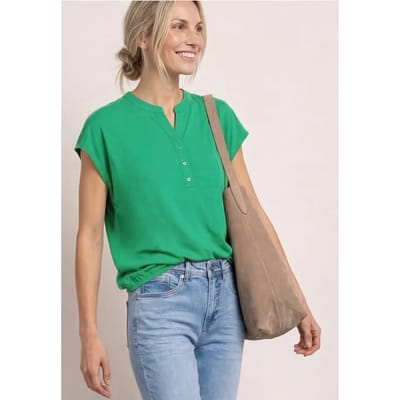 Shirt met losse schouders en gespleten hals