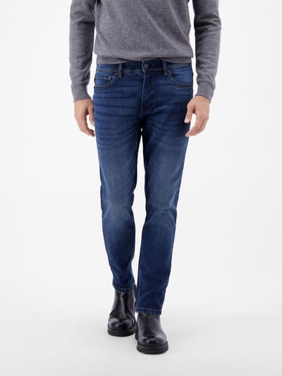 LERROS CONLIN 5-Pocket Stretch-Denim, SLIM FIT, effen kleur , Maat: W30_L30 , Kleur: MID BLUE USED WASH , 99% katoen, 1% elastaan