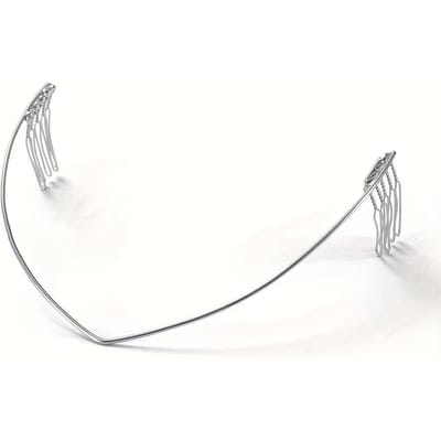 1 pièce Serre-tête de mariée en métal élégant vintage en forme de V - Accessoire de cheveux rétro doré pour mariages, Accessoires de cheveux de mariée white
