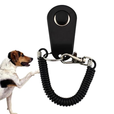Hondentraining Clicker - Huisdier Trainer - Gedrag Aanleren - Met Polsband - 65 cm - Zwart Blauw