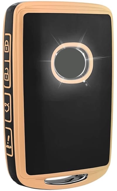 Autosleutel Hoesje geschikt voor Mazda - Sleutelcover - TPU Cover Sleutelhoes - Accessoires - goud
