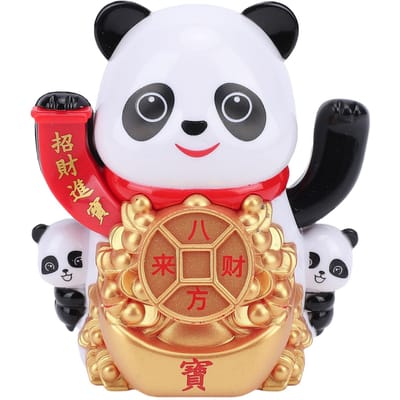 Panda Beeldje op Zonne-energie Automatisch Zwaaiende Arm Ornament voor Auto Dashboard Kantoor Kassabalie Decoratie Type 2