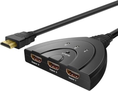 Jumalu HDMI Switch – 3 in 1 HDMI Splitter – 1080p Full HD – Automatisch schakelen – 3 In 1 Uit – LED Indicatie – Pigtail Kabel – Zwart