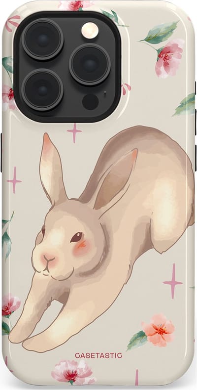 Casetastic Hoesje Geschikt voor Apple iPhone 15 Pro Magsafe - Stijlvolle Beschermende Duo-layer Case - Lief konijntje