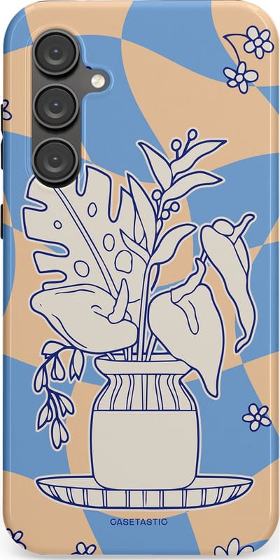 Casetastic Hoesje Geschikt voor Samsung S23 FE - Stijlvolle Beschermende Duo-layer Case - Bosje vol blauw