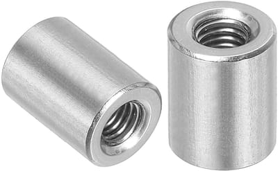 5 Stuks M6 Ronde Verbindingmoeren van 304 RVS, 15mm Lengte, Voor Bevestiging en Montage van Stangen en Onderdelen