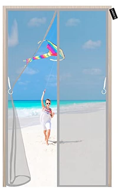 Magnetisch vliegengordijn – Hordeur 185 x 250 cm met automatische sluiting – Eenvoudig te installeren voor balkon, woonkamer en terras – Grijs