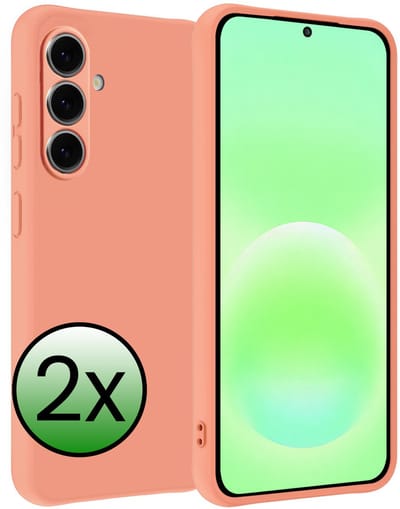 Hoesje 2 Stuks - Geschikt voor Samsung Galaxy A57 - Sterk & Shockproof - Case Siliconen - Back Cover - Telefoon Hoes - Perzik