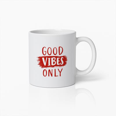 Good Vibes Only Mok 330ml | Motiverende Koffiebeker | Positief Quote Cadeau voor Vrienden & Collega’s