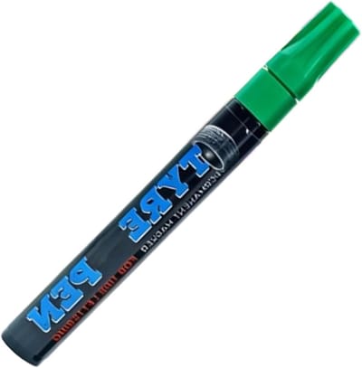 Viltstift voor banden - Lakstift auto - Voertuigdecoratie - Sneldrogend permanent - 14 x 2 x 2 cm - Groen