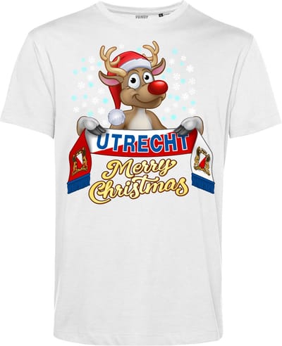 T-shirt Utrecht | Foute Kersttrui Dames Heren | Kerstcadeau | FC Utrecht supporter | Wit | maat XS