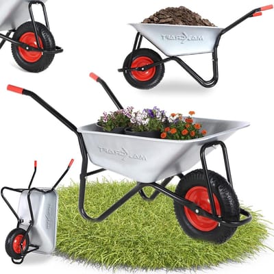 Kruiwagen - Transportwagen - Bouw en Tuin - Met Luchtbanden - 100 L 250 kg - Zwart