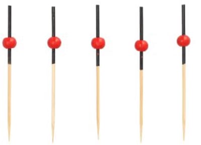 15x 40 Fingerfood prikkers 7 cm Red Pearl