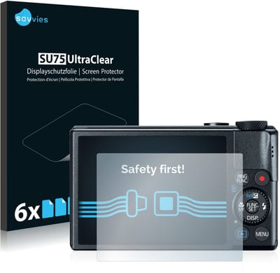 Savvies - Screenprotector voor Canon PowerShot S110 - Folie Beschermfolie transparant 6 Stuks