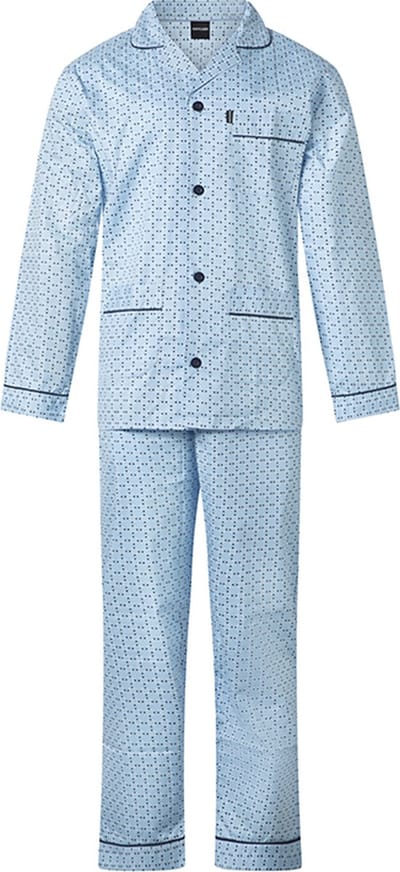Gentlemen - klassieke heren pyjama 9435 met doorknoop - 100% katoen - blue - maat 48
