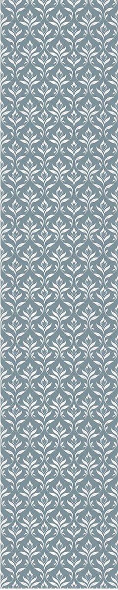 Voorgelijmd vliesbehang - Scandinavisch barok bloemenpatroon blauwgrijs - 1 rol van 300x60 cm