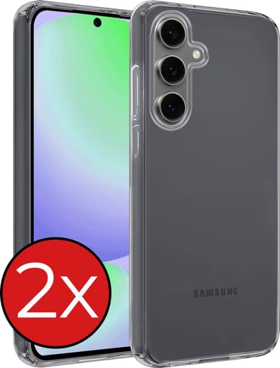 Hoesje - 2 Stuks - Geschikt voor Samsung Galaxy S24 FE - Sterk & Shockproof - Telefoonhoes - Back Cover - Case Siliconen - Telefoon Hoes - Transparant