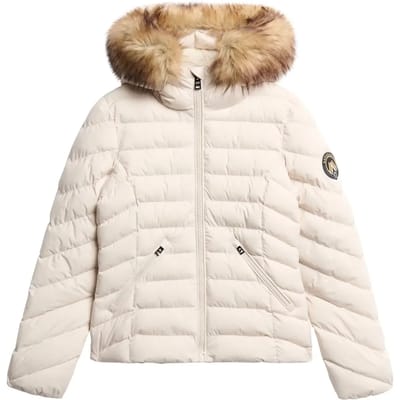 Superdry FUJI FAUX FUR HOOD PADDED JKT Dames Jas - Maat S