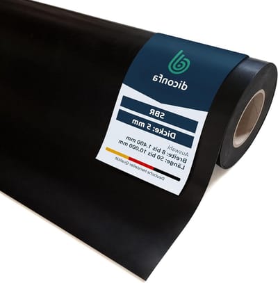 Rubberen mat - Rubberstrook rubberprofiel - Onderlaag demping isolatie - SBR weerbestendig belastbaar - 30 mm x 3700 mm - Zwart