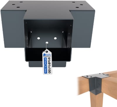 GeZu Impex XPaalverbinder voor pergola 91 × 91 mm – Antracietgrijs