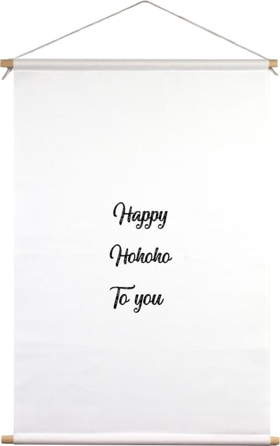 Happy hohoho to you | Textielposter | Textieldoek | Wanddecoratie | 45 CM x 67,5 CM | Kerst | Kerstdecoratie