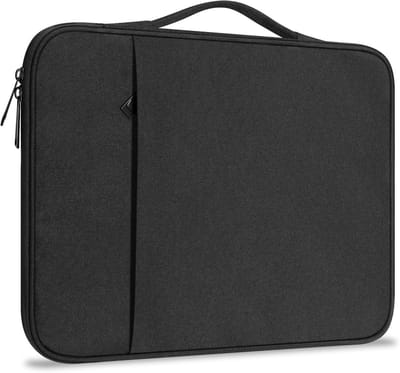 Laptop Sleeve 13" voor MacBook Air 13.6" en iPad Pro 13" - Reisbestendige Tas met Verborgen Handgreep en Multifunctionele Draagoplossing (Zwart) - Bescherming, Stijl, Functionaliteit