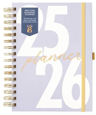 A5 Academisch Planner 2025 - Lavendel Journal met Maand- en Weekoverzichten