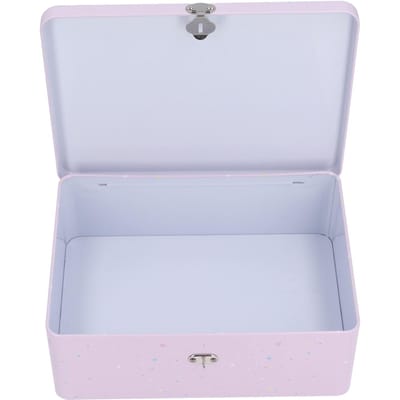 Boîte de rangement pour enfants avec couvercle et cadenas Boîte d'épargne en métal Tôle Motif Dessin Animé Mignon pour Garçons Filles Cadeaux d'Anniversaire Décoration de Maison