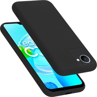 Cadorabo Hoesje geschikt voor Realme C30 / Narzo 50i PRIME in LIQUID ZWART - Beschermhoes gemaakt van flexibel TPU silicone Case Cover